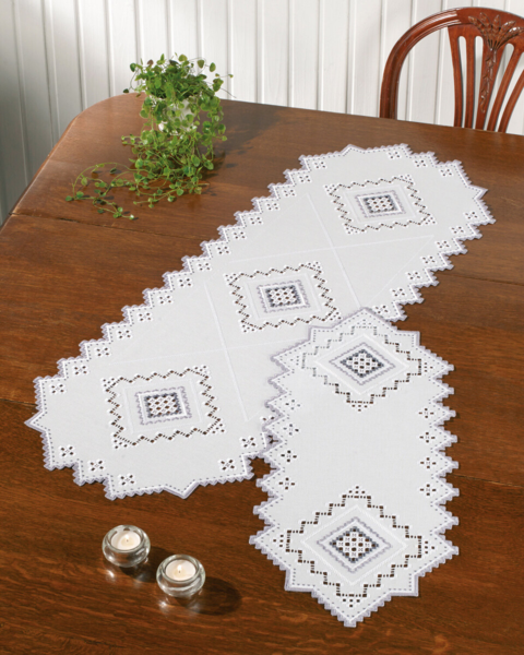 Kit de broderie Gris Hardanger 39 x 105 cm