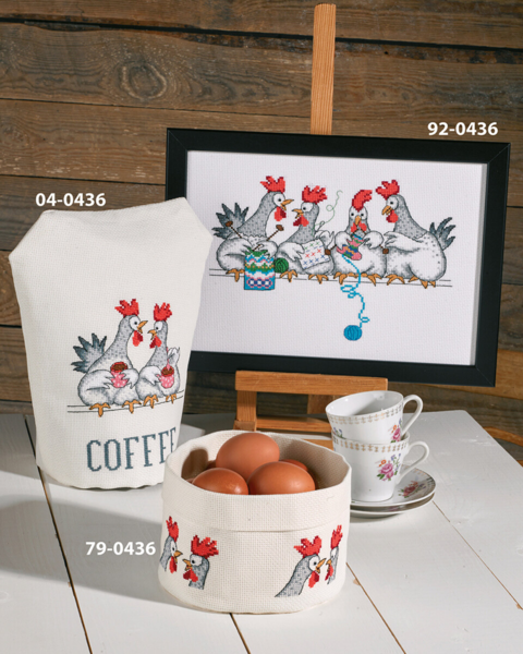 Kit de broderie Bavardage de Poules 17 Ø
