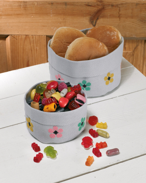 Kit de broderie Petit panier avec fleurs 13 Ø