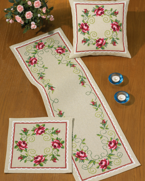 Kit de broderie Roses 33 x 33 cm