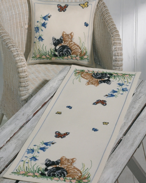 Kit de Broderie Amis des Chats 40 x 40 cm