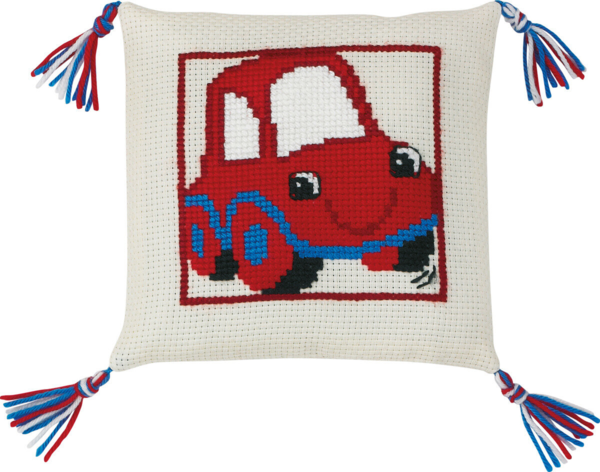 Kit de broderie La voiture rouge 28 x 28 cm