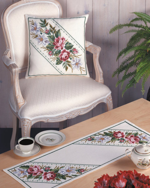 Kit de Broderie Fleurs 40 x 40 cm