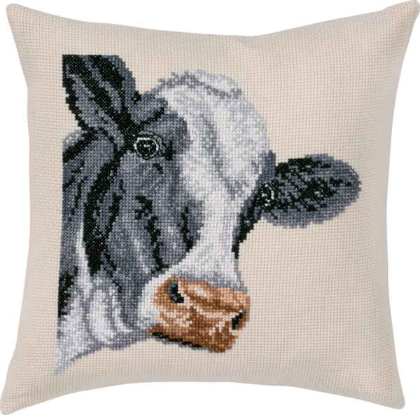 Kit de broderie Vache multicolore 40 x 40 cm