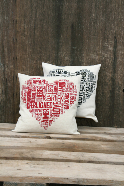 Kit de broderie Love rouge 39 x 39 cm