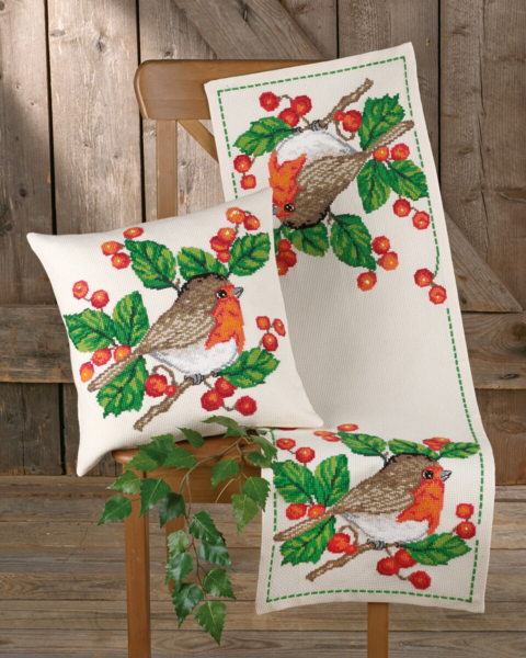 Kit de broderie Rouge-gorge 40x40 cm