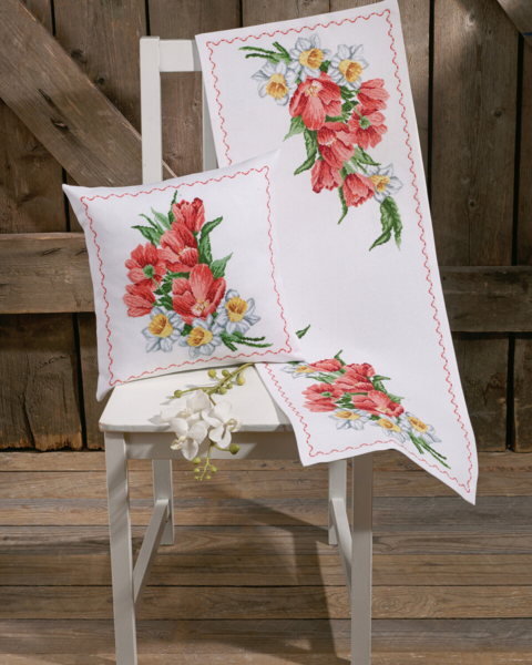 Kit de broderie Coussin Tulipe 35 x 35 cm
