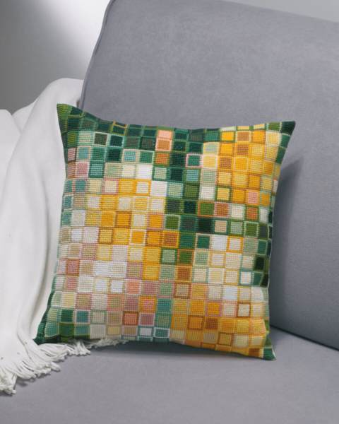 Kit de broderie Pixel roses 38 x 38 cm