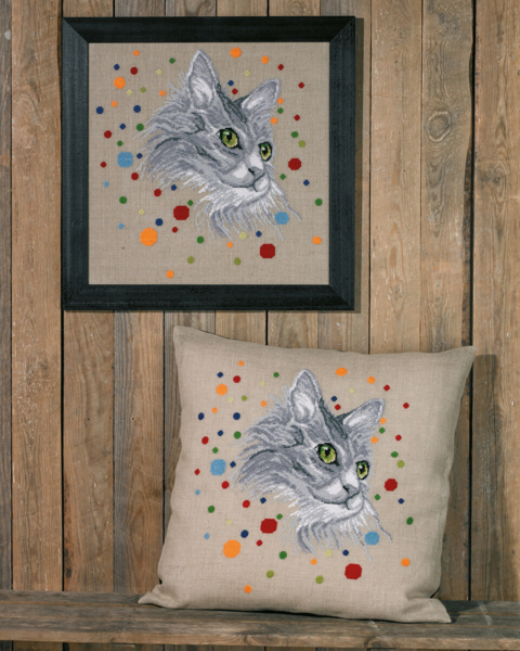 Kit de Broderie Chat 60 x 60 cm