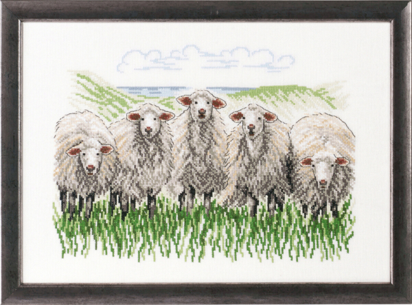 Kit de broderie Moutons dans le champ R5344 41 x 29 cm