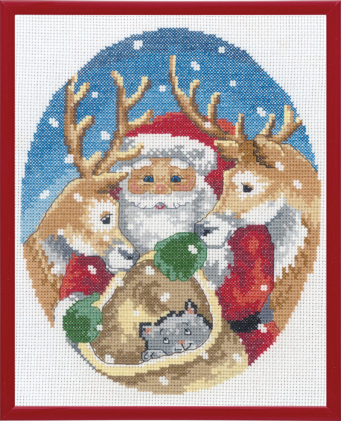 Kit de broderie Père Noël avec renne R5798 20 x 25 cm