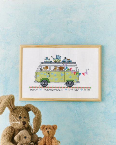 Kit de Broderie Le Bus des Garçons R5799 30 x 20 cm