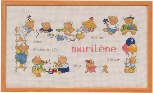 Kit de broderie Bobbi/ Baptême 40 x 23 cm