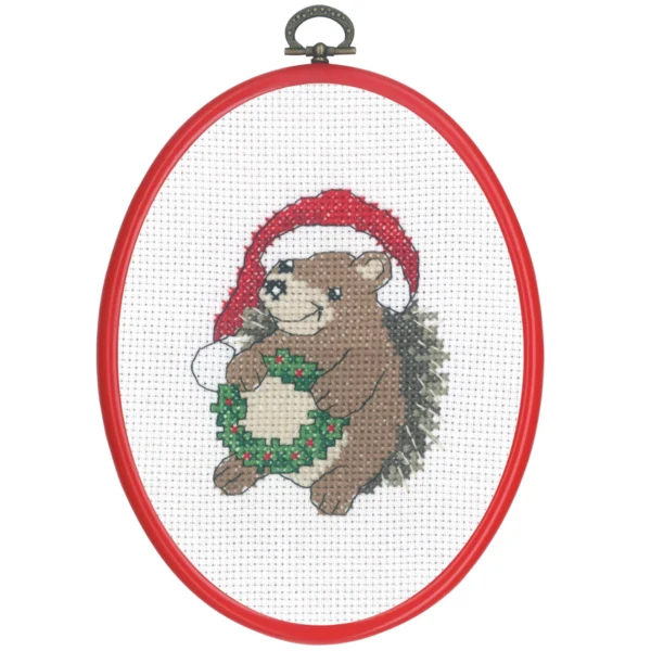 Hérisson de Noël 13x18 cm