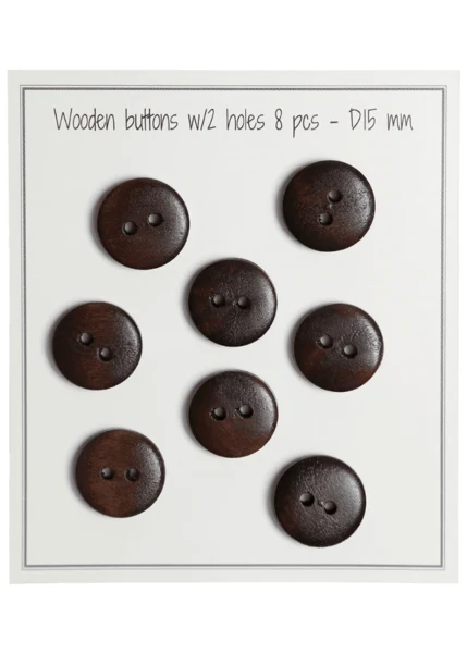 Go Handmade Boutons en Bois - UFO (8 pièces) 15 mm