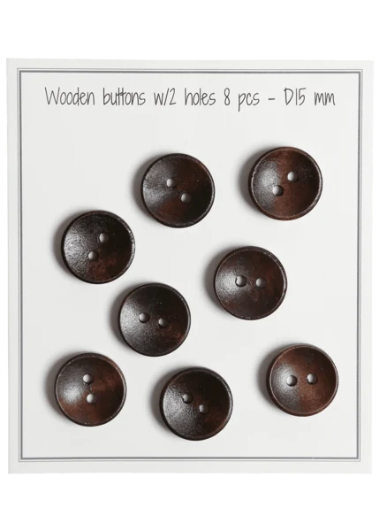 Go Handmade Boutons Profonds en Bois, Foncés: 15 m