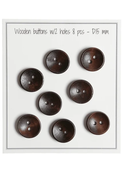 Go Handmade Boutons Profonds en Bois, Foncés (8 pièces) 15 mm