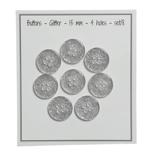 Go Handmade Boutons Pailletés Argent