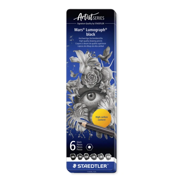 STAEDTLER Mars Lumograph Crayons à dessin, 6 pcs – Image principale fermé