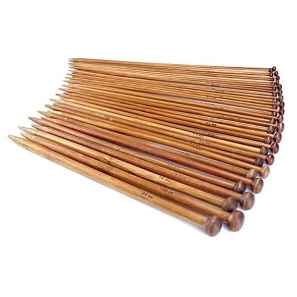Jumperpindesæt, mørk bambus, 2-10mm, 18 str., 35 cm