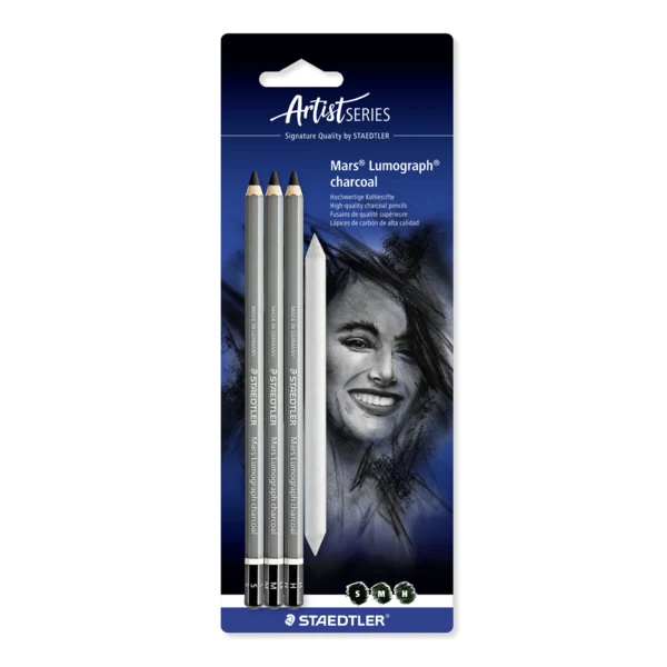 STAEDTLER mars lumograph fusain & souche de dessin, 3 + 1 pc – Image principale