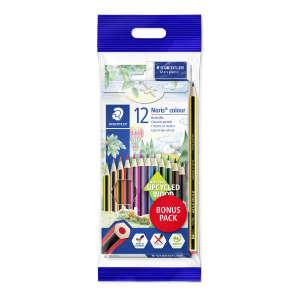 STAEDTLER Noris Club Crayons de couleur + Crayon & gomme, 12 + 2 pcs – Image principale