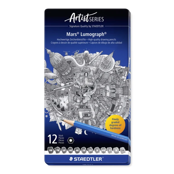 STAEDTLER Mars Lumograph Crayons, 12 pièces – Image principale fermé