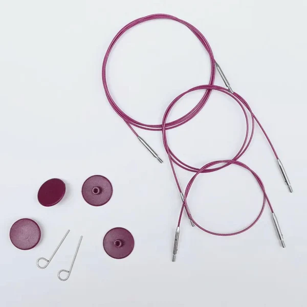 KnitPro Câble Acier Inoxydable Swivel Violet (40-150 cm)