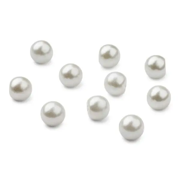 HobbyArts Boutons de perles, blancs, 12 mm, 10 pièces