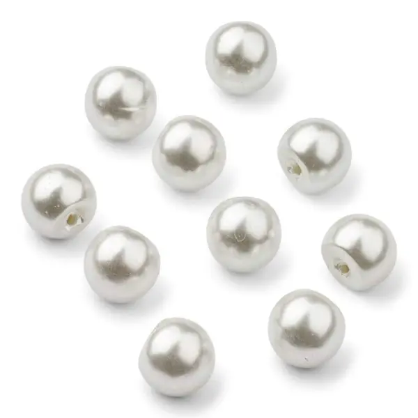 HobbyArts Boutons de perles, blancs, 18 mm, 10 pièces