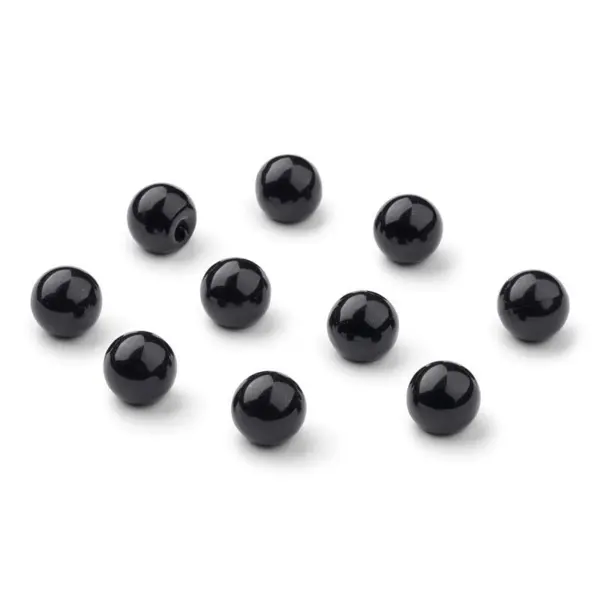 HobbyArts Boutons Perles, Noirs, 12 mm, 10 pièces