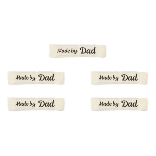 LindeHobby Made By Étiquette (7 cm x 1 cm), Naturel, 5 pièces Made by Dad