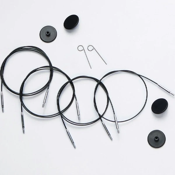 KnitPro Câble en Acier Pivotant Argenté (40-150 cm)