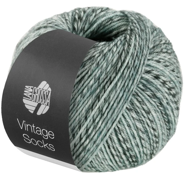Lana Grossa Vintage Socks 1004 Gris clair/gris moyen/gris foncé chiné