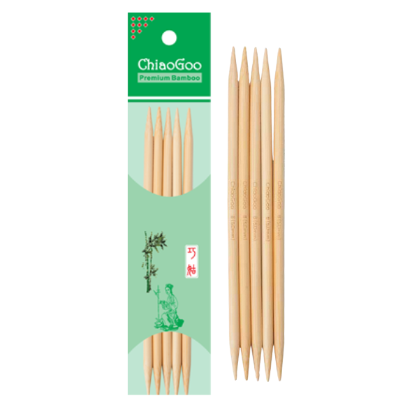 Aiguilles Double-Pointes ChiaoGoo Bambou Natural (13, 15 et 20 cm)