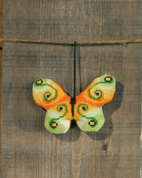 Kit de broderie Papillon vert clair m 053/99 9 x 6 cm
