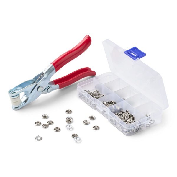 LindeHobby Outil à Boutons-Pression avec 50 Boutons Assortis, 9.5 mm