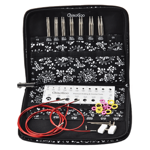 ChiaoGoo Set d'Aiguilles Circulaires Interchangeables Twist Red Lace, Small, 10 cm
