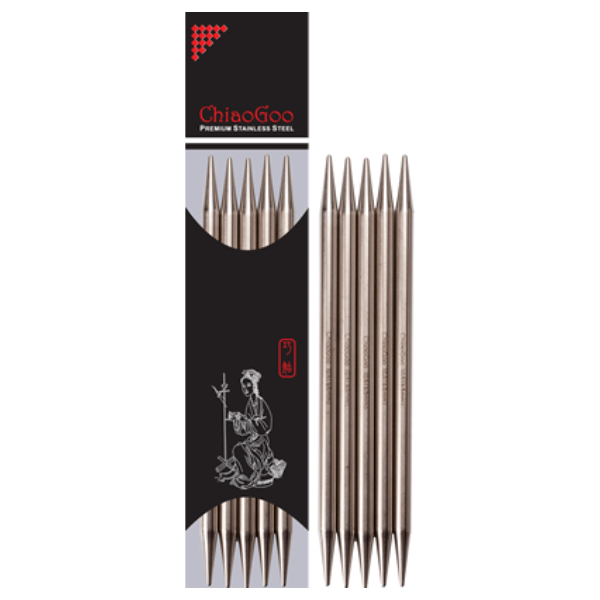 ChiaoGoo Aiguilles Double Pointe Acier Inoxydable (15 et 20 cm)