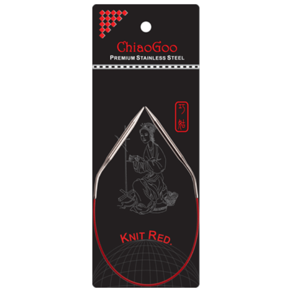 ChiaoGoo Aiguilles Circulaires Knit Red Acier Inoxydable (23-100 cm) 30 cm