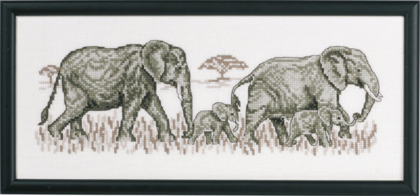 Kit de Broderie Éléphants R5496 36 x 15 cm