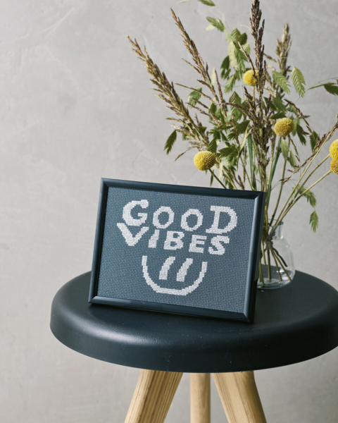 Kit de broderie Good vibes 18 x 13 cm