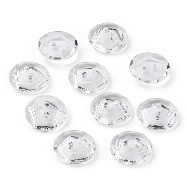 LindeHobby Boutons Cristal, Clairs, 12 mm, 10 pièces
