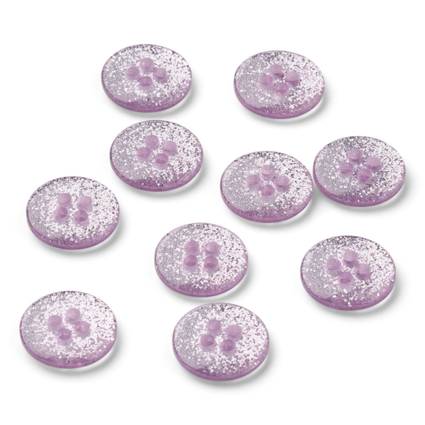 LindeHobby Boutons à Paillettes, Violet, 12 mm, 10 pcs
