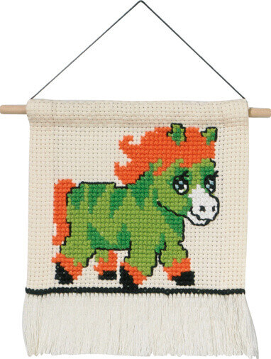 Kit de broderie MFK poney vert 5119/18 16x18 cm
