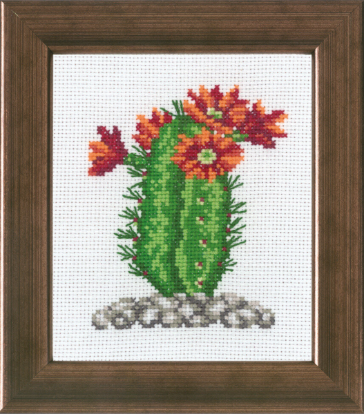Kit de broderie Cactus orange R5380 10 x 12 cm