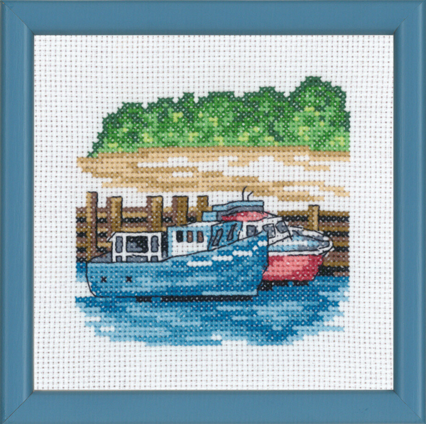 Kit de Broderie Bateaux à Moteur Bleus R5592 13 x 13 cm