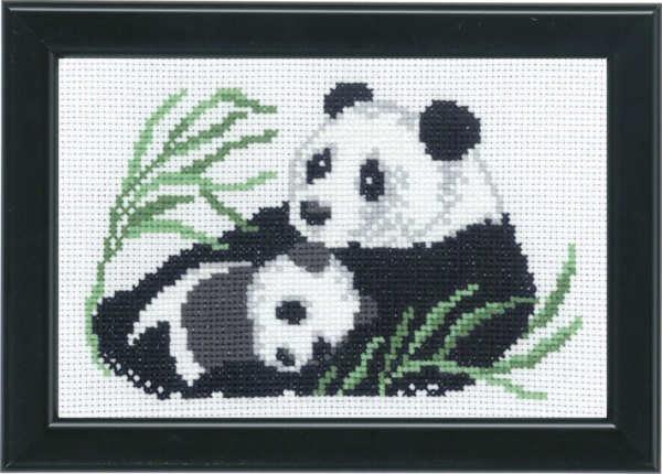 Kit de broderie Panda avec petit 14 x 9 cm
