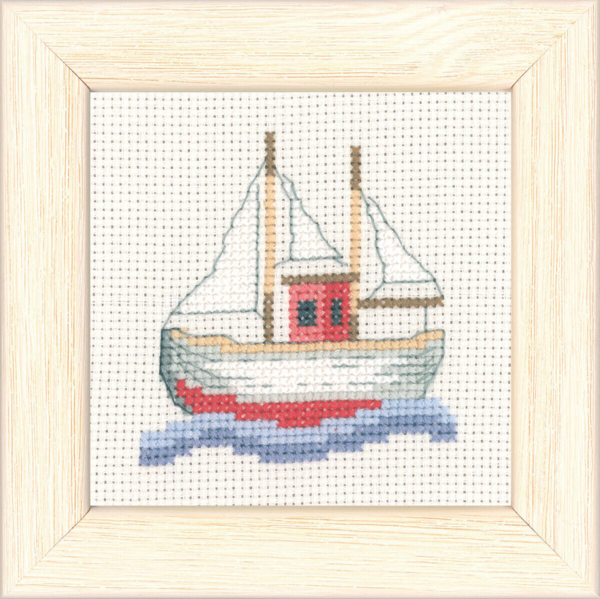 Kit de Broderie Bateau de Pêche 9 x 9 cm R5376
