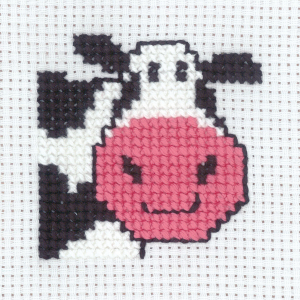 Kit de broderie Vache 8 x 8 cm